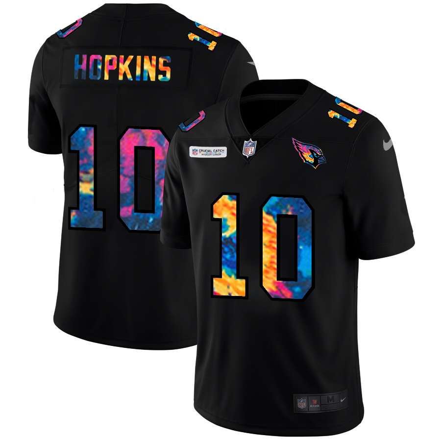 NFL Arizona Cardinals 10 DeAndre Hopkins Men Nike MultiColor Black 2020 Crucial Catch Vapor Untouchable Limited Jersey